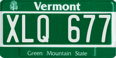 VT license plate XLQ677