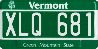 VT license plate XLQ681