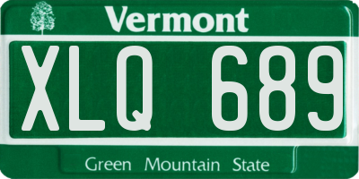 VT license plate XLQ689
