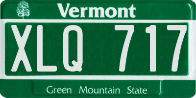 VT license plate XLQ717