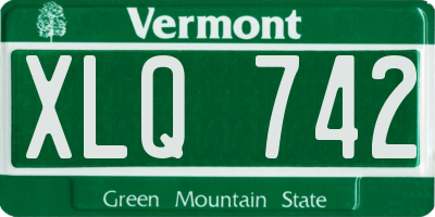 VT license plate XLQ742