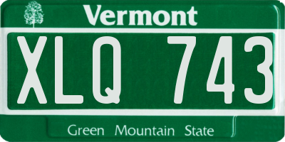 VT license plate XLQ743