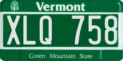 VT license plate XLQ758