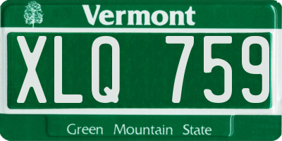 VT license plate XLQ759