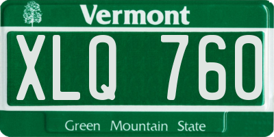 VT license plate XLQ760