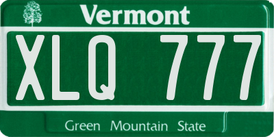 VT license plate XLQ777