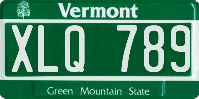 VT license plate XLQ789