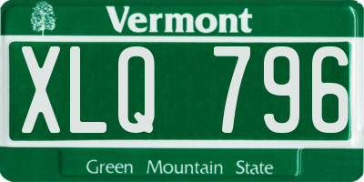 VT license plate XLQ796
