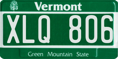 VT license plate XLQ806