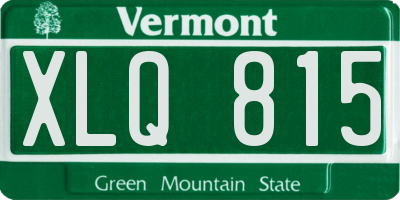 VT license plate XLQ815