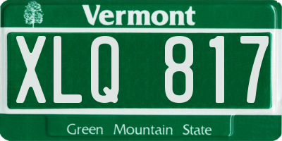 VT license plate XLQ817