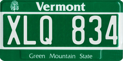 VT license plate XLQ834