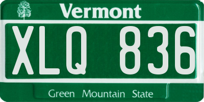 VT license plate XLQ836