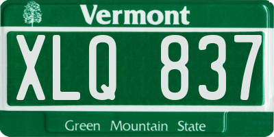 VT license plate XLQ837