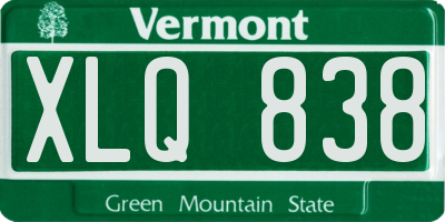 VT license plate XLQ838