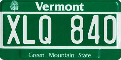 VT license plate XLQ840
