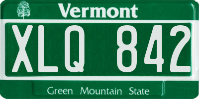 VT license plate XLQ842