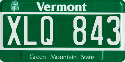 VT license plate XLQ843