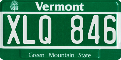 VT license plate XLQ846