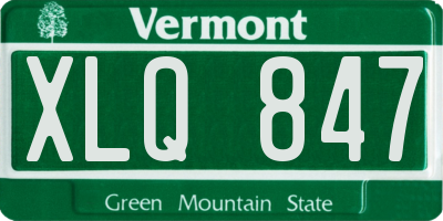 VT license plate XLQ847