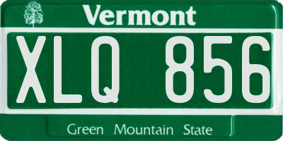 VT license plate XLQ856