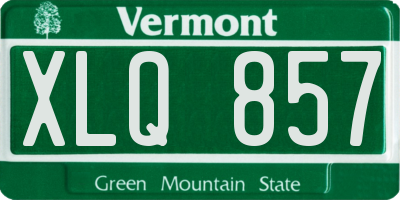 VT license plate XLQ857