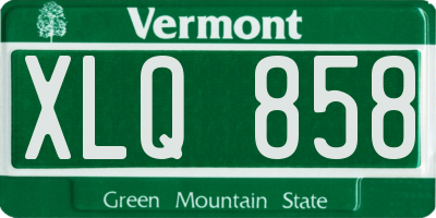 VT license plate XLQ858