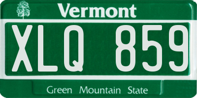 VT license plate XLQ859