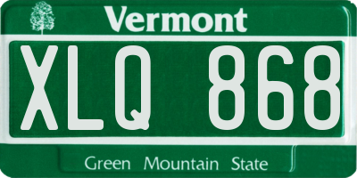 VT license plate XLQ868