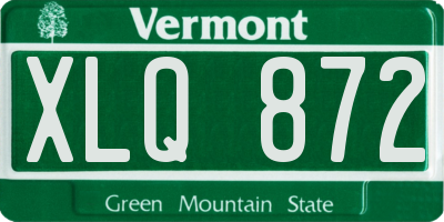 VT license plate XLQ872