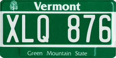 VT license plate XLQ876