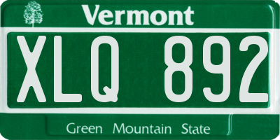 VT license plate XLQ892
