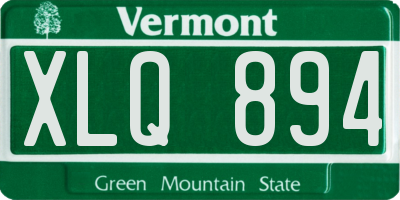 VT license plate XLQ894