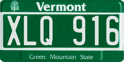 VT license plate XLQ916