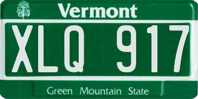 VT license plate XLQ917