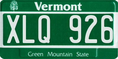 VT license plate XLQ926