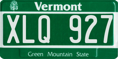 VT license plate XLQ927