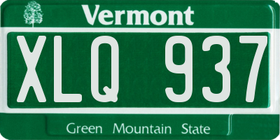 VT license plate XLQ937