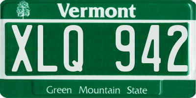 VT license plate XLQ942