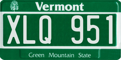 VT license plate XLQ951
