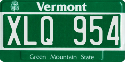 VT license plate XLQ954