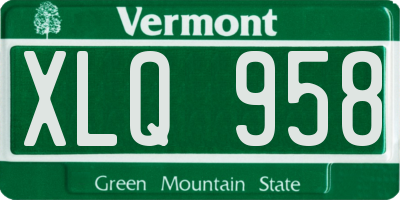 VT license plate XLQ958