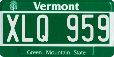 VT license plate XLQ959