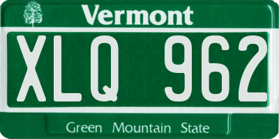 VT license plate XLQ962