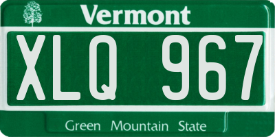 VT license plate XLQ967