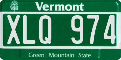 VT license plate XLQ974
