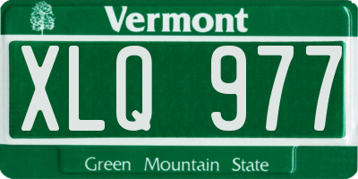 VT license plate XLQ977