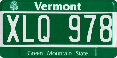 VT license plate XLQ978