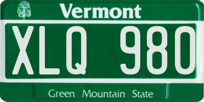 VT license plate XLQ980