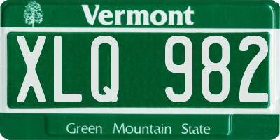 VT license plate XLQ982